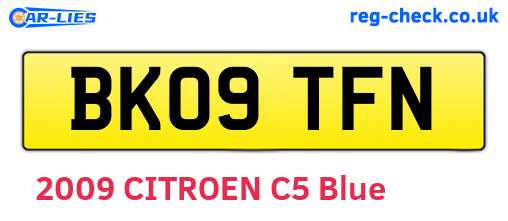 BK09TFN are the vehicle registration plates.