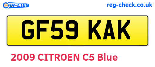 GF59KAK are the vehicle registration plates.