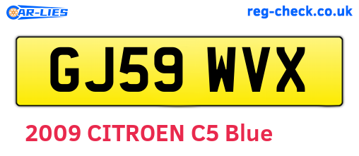GJ59WVX are the vehicle registration plates.