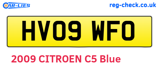 HV09WFO are the vehicle registration plates.