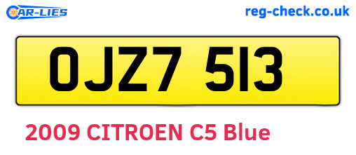 OJZ7513 are the vehicle registration plates.
