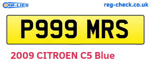 P999MRS are the vehicle registration plates.