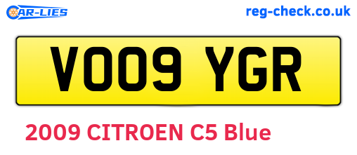VO09YGR are the vehicle registration plates.