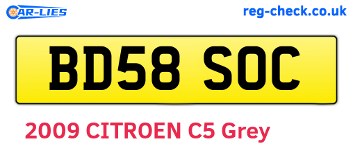 BD58SOC are the vehicle registration plates.