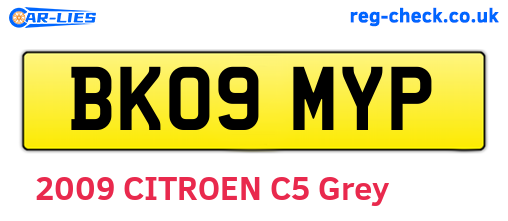 BK09MYP are the vehicle registration plates.