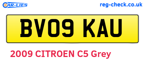 BV09KAU are the vehicle registration plates.