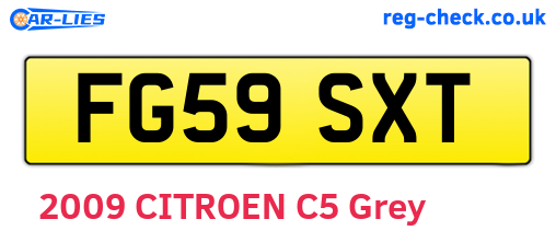 FG59SXT are the vehicle registration plates.