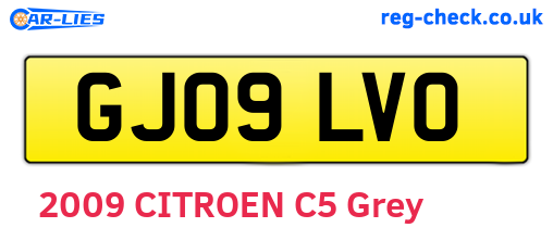 GJ09LVO are the vehicle registration plates.