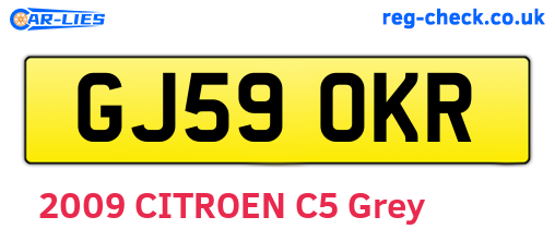 GJ59OKR are the vehicle registration plates.