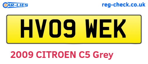 HV09WEK are the vehicle registration plates.