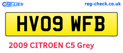 HV09WFB are the vehicle registration plates.