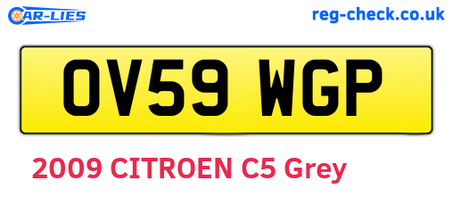 OV59WGP are the vehicle registration plates.