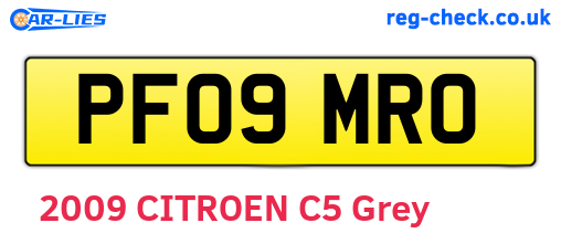 PF09MRO are the vehicle registration plates.