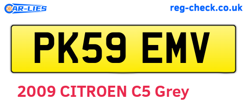PK59EMV are the vehicle registration plates.