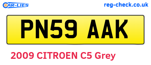 PN59AAK are the vehicle registration plates.