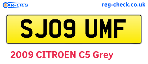 SJ09UMF are the vehicle registration plates.