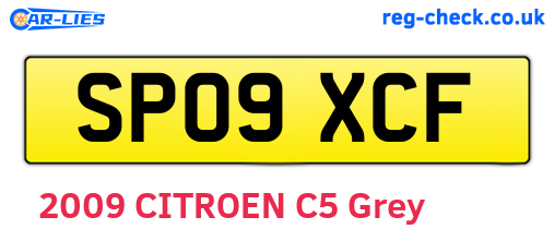 SP09XCF are the vehicle registration plates.