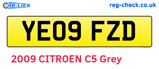 YE09FZD are the vehicle registration plates.