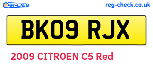 BK09RJX are the vehicle registration plates.