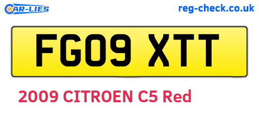 FG09XTT are the vehicle registration plates.