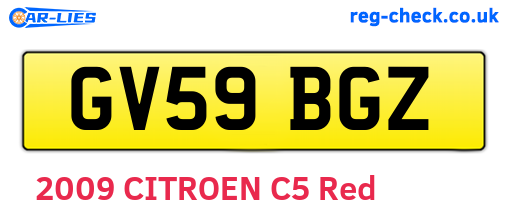 GV59BGZ are the vehicle registration plates.