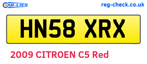 HN58XRX are the vehicle registration plates.