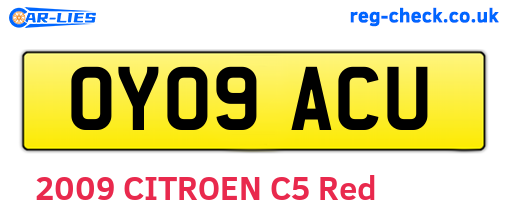 OY09ACU are the vehicle registration plates.