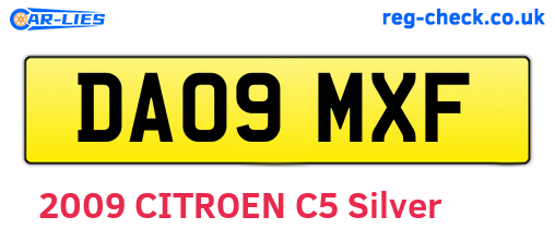 DA09MXF are the vehicle registration plates.
