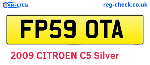 FP59OTA are the vehicle registration plates.