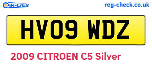 HV09WDZ are the vehicle registration plates.