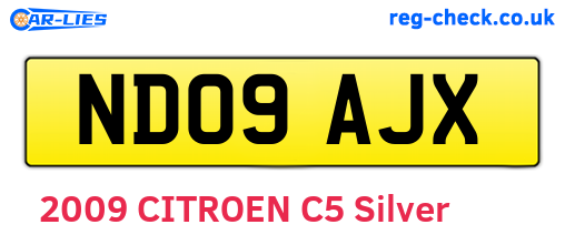ND09AJX are the vehicle registration plates.
