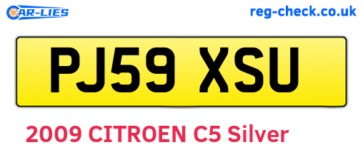 PJ59XSU are the vehicle registration plates.