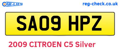 SA09HPZ are the vehicle registration plates.