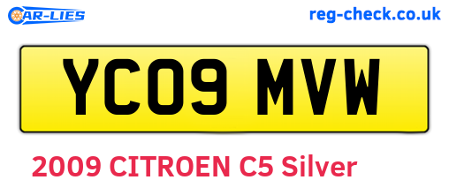YC09MVW are the vehicle registration plates.