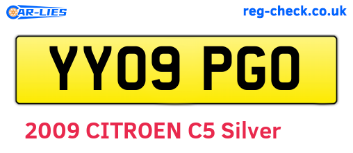 YY09PGO are the vehicle registration plates.