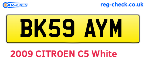 BK59AYM are the vehicle registration plates.