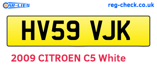 HV59VJK are the vehicle registration plates.