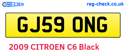 GJ59ONG are the vehicle registration plates.