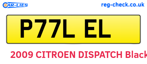 P77LEL are the vehicle registration plates.