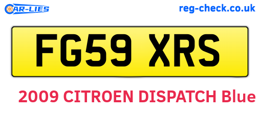 FG59XRS are the vehicle registration plates.