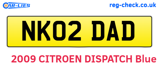NK02DAD are the vehicle registration plates.