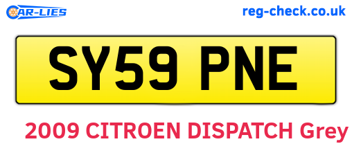 SY59PNE are the vehicle registration plates.