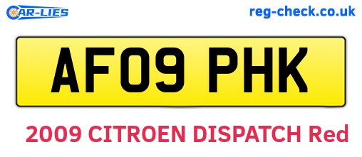 AF09PHK are the vehicle registration plates.