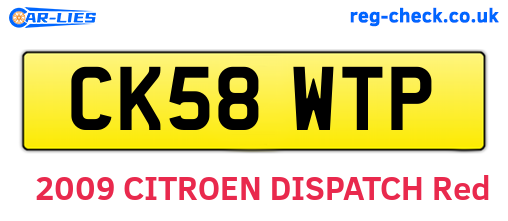 CK58WTP are the vehicle registration plates.
