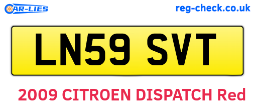 LN59SVT are the vehicle registration plates.