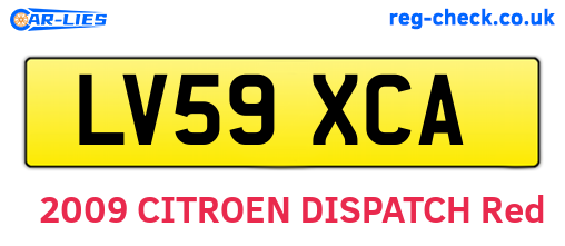 LV59XCA are the vehicle registration plates.
