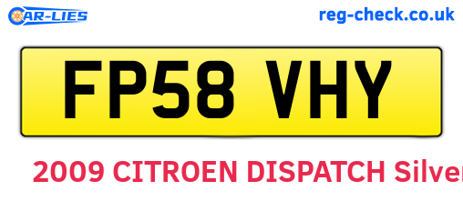 FP58VHY are the vehicle registration plates.