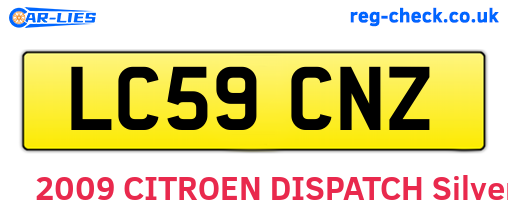 LC59CNZ are the vehicle registration plates.