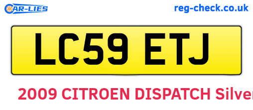 LC59ETJ are the vehicle registration plates.