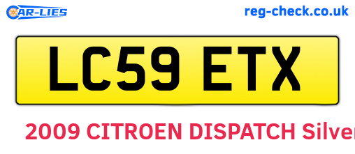 LC59ETX are the vehicle registration plates.
